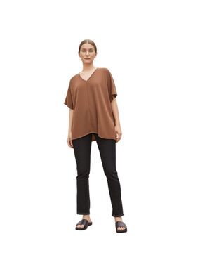 Worthington Brown High Low Short Sleeve Top Size MP